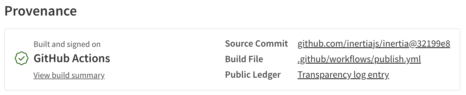 NPM provenance statement